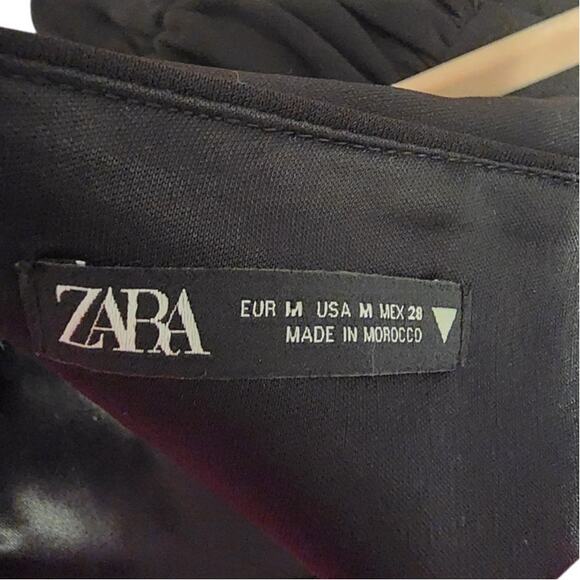 ZARA Black Bustier Cropped Corset top Size Medium EUC - Picture 5 of 5